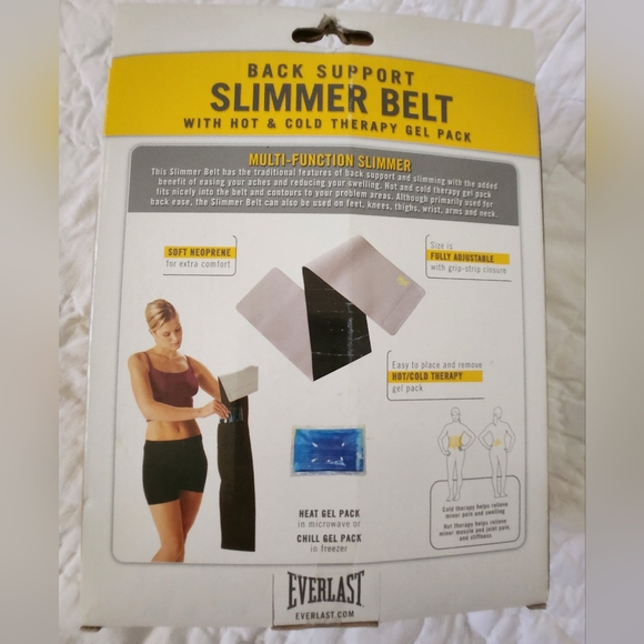 Back Support Slimmer Belt With Hot&Cold Therapy Gel Pack Everlast - Picture 6 of 10